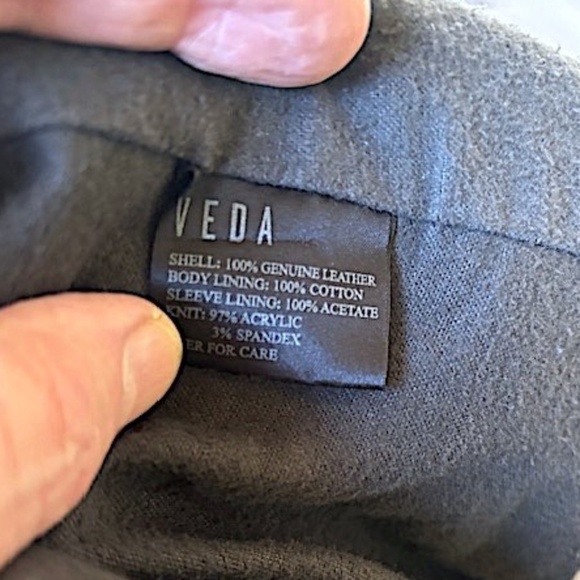 VEDA "Stevie" Matte Black Leather High/Low Jacket EUC/sz S - Picture 12 of 13